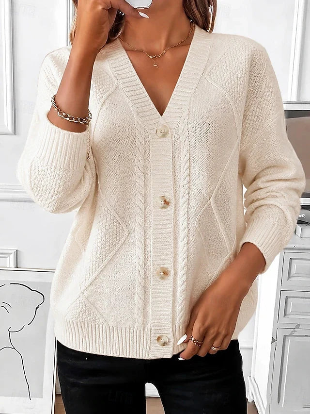Joyce cable knit cardigan in Cream