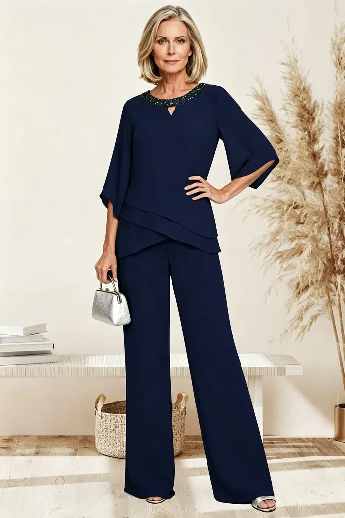 Sophisticated Loose-Fit Formal Trouser Set