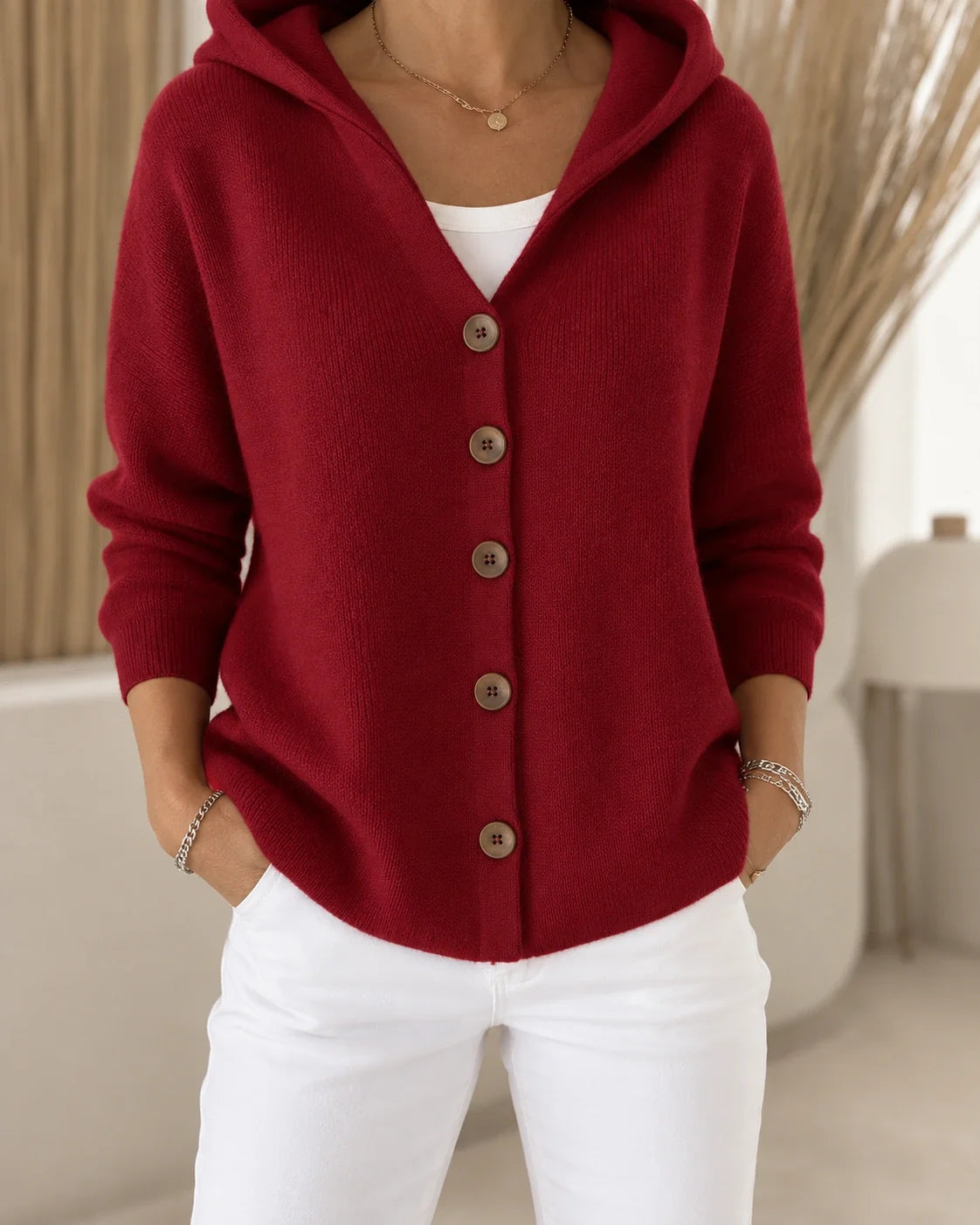 Teri | Hooded Button Cardigan