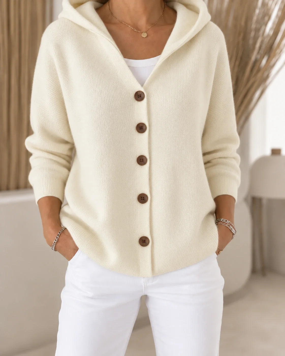 Teri | Hooded Button Cardigan