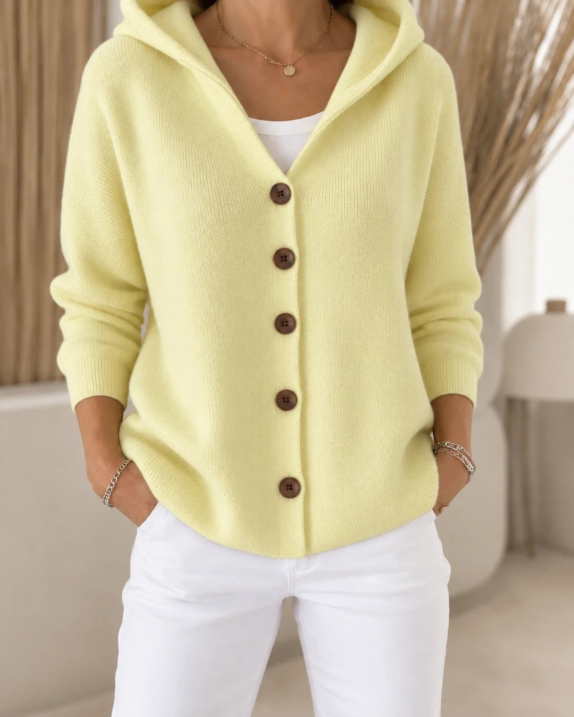 Teri | Hooded Button Cardigan