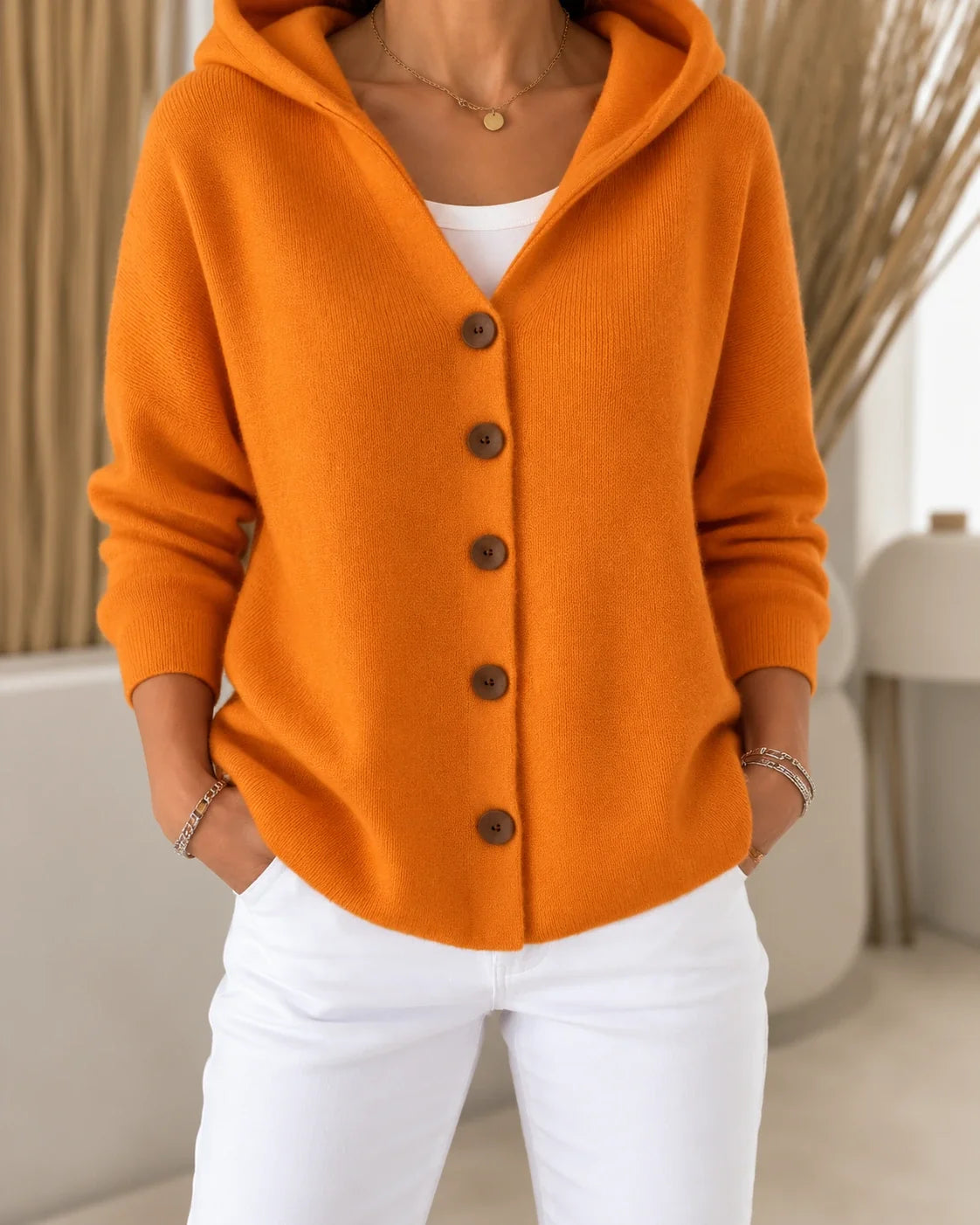 Teri | Hooded Button Cardigan