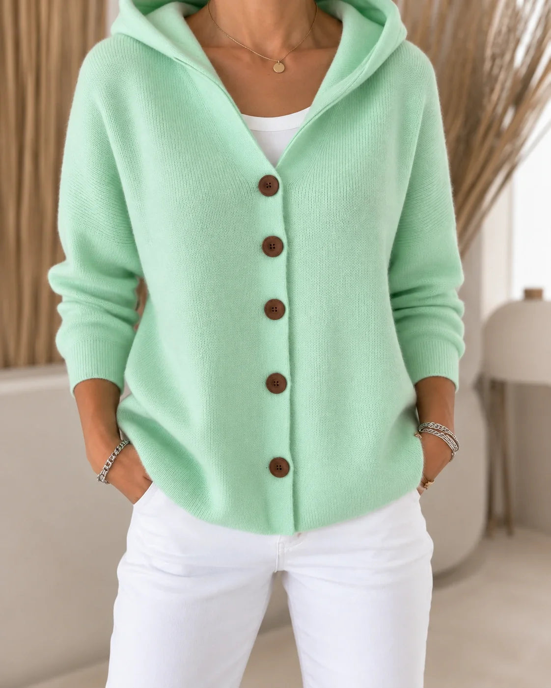Teri | Hooded Button Cardigan