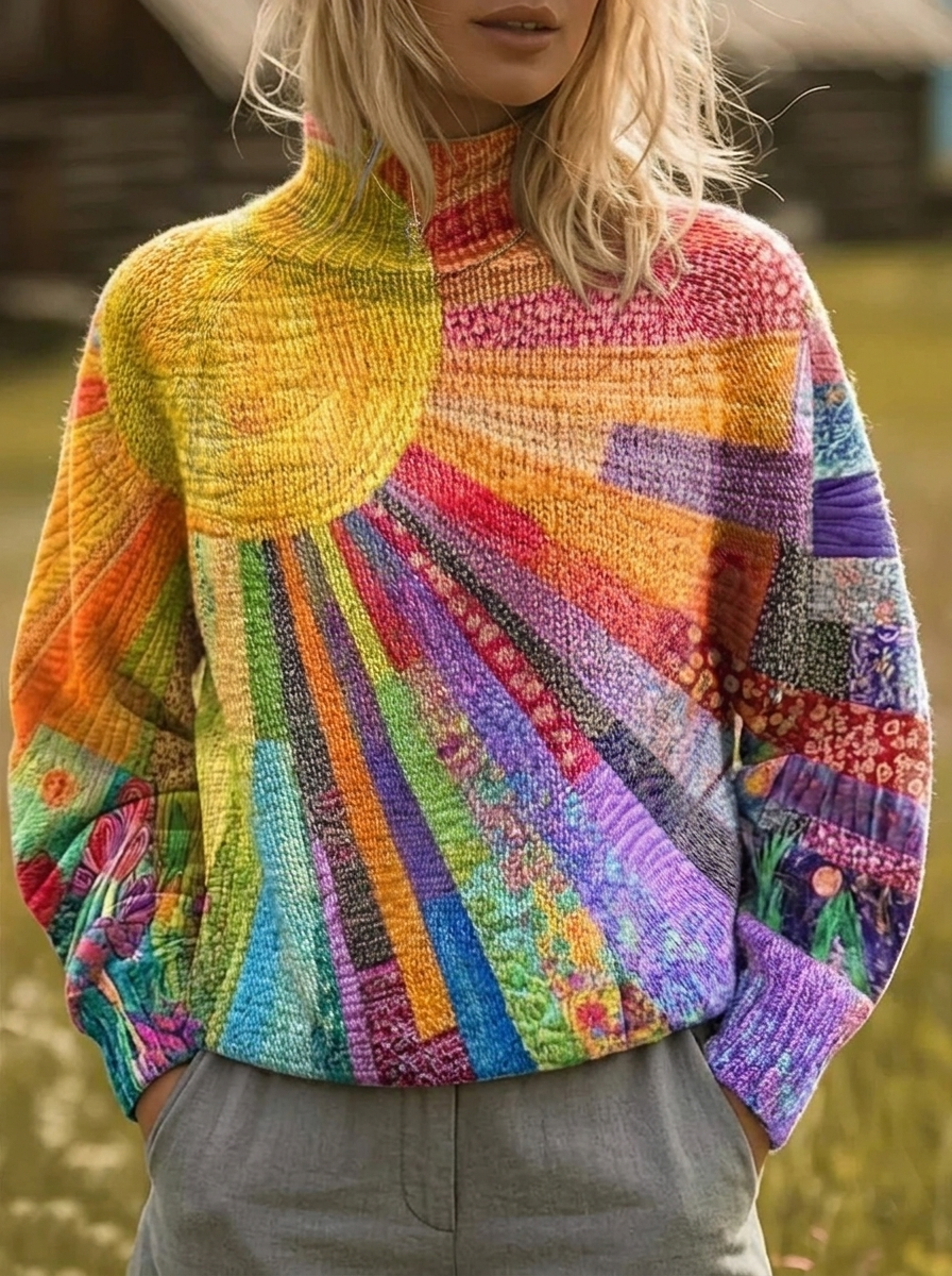 Hattie | Sunburst High-Neck Jumper