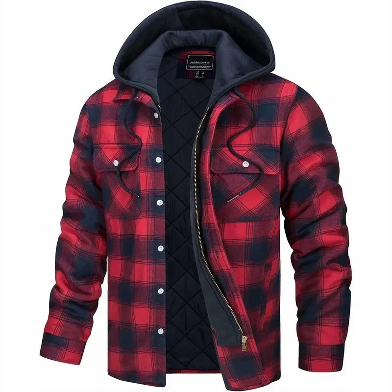 Clementine Red Black Plaid flannel jacket