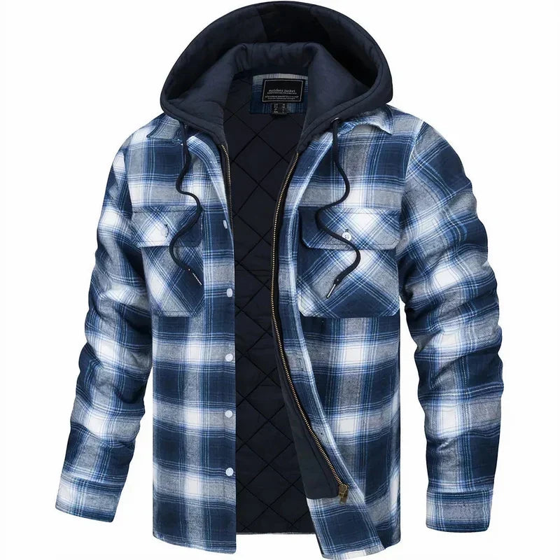 Clementine Ice Blue Plaid flannel jacket